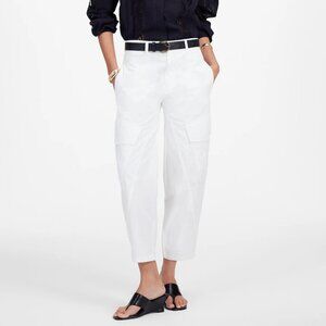 Madewell Barrel-Leg High Rise Utility Pants Garment-Dyed Twill White 6/M NWT